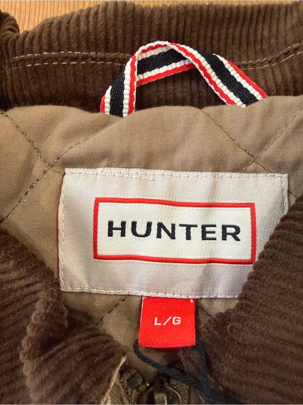 Hunter Tan Utility/Barn Jacket with Accent Brown Collar - Picture 3 of 9